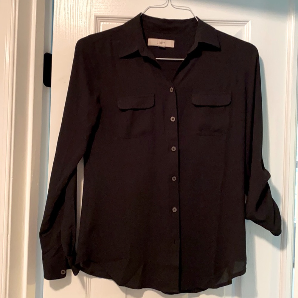 Sheer black blouse
